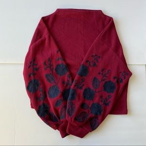 Embroidered Bishop Sleeves Crop Top